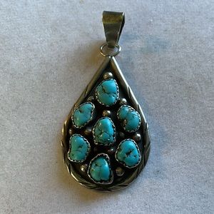 VTG Southwestern SS Turquoise Pendant